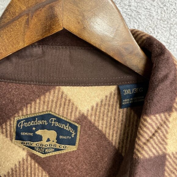 NEW Freedom Foundry Men's 3XL Grizzly Flex Plaid Fleece Button up Shirt - Picture 6 of 10